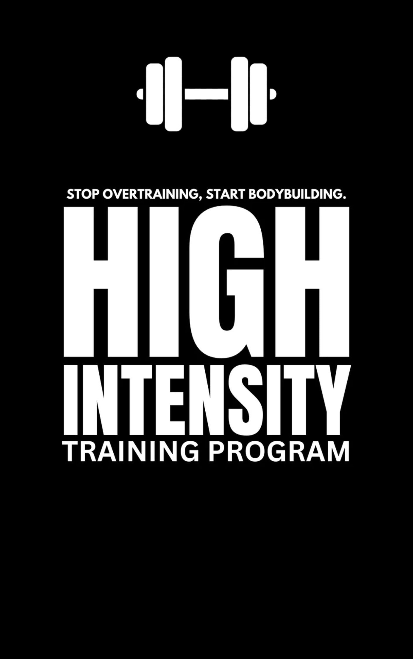 High Intensity Training Program - eBook